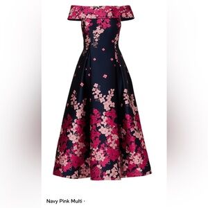 Adrianna Papell off-shoulder floral gown size 16 NWT